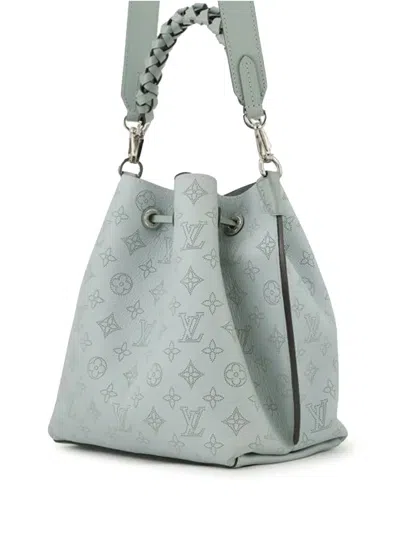 Pre-owned Louis Vuitton 2020-2025 Monogram Mahina Muria Satchel In Blue