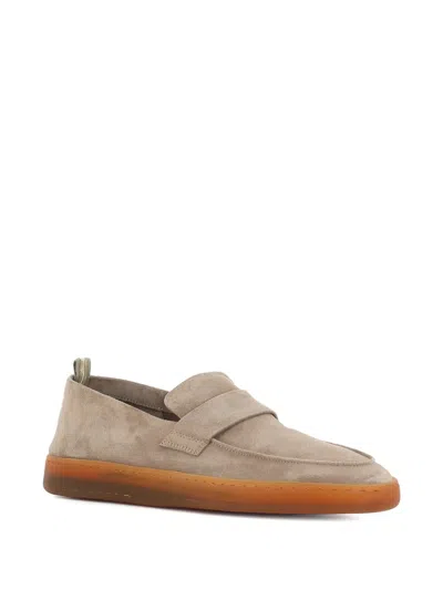 Officine Creative Herbie Suede Strap-detail Loafers In Neutral