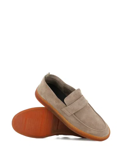 Officine Creative Herbie Suede Strap-detail Loafers In Neutral