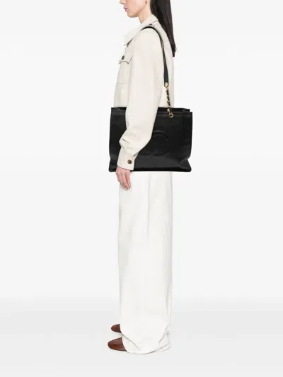 Pre-owned Chanel 1996-1997 Cc Caviar Tote Bag In Black