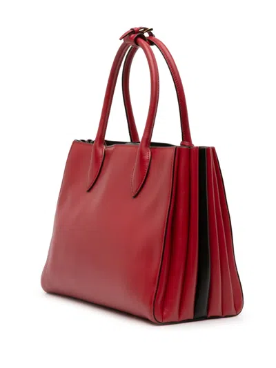 Pre-owned Prada 2010-2025 City Calf Bibliotheque Satchel In Red