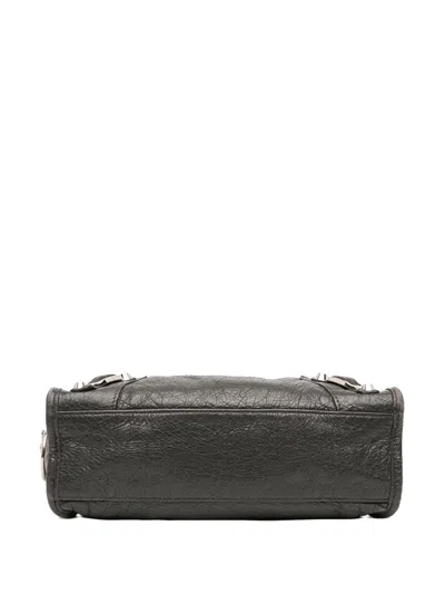 Pre-owned Balenciaga 2017 Mini Lambskin Motocross Classic City Satchel In Black