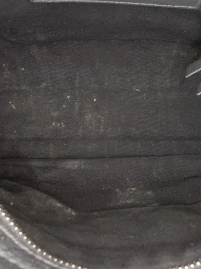 Pre-owned Balenciaga 2017 Mini Lambskin Motocross Classic City Satchel In Black