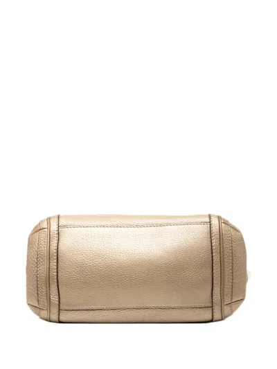 Pre-owned Gucci 2000-2015 Leather Bella Satchel In Gold