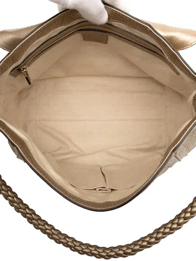 Pre-owned Gucci 2000-2015 Leather Bella Satchel In Gold