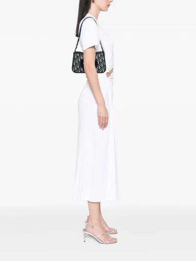 Pre-owned Dior 2023 Mini Oblique Canvas Cd Signature Hobo Shoulder Bag In Blue