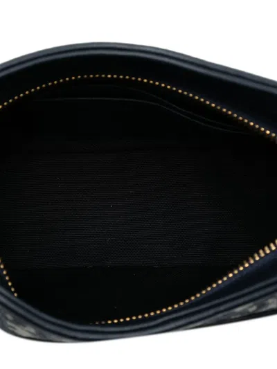 Pre-owned Dior 2023 Mini Oblique Canvas Cd Signature Hobo Shoulder Bag In Blue