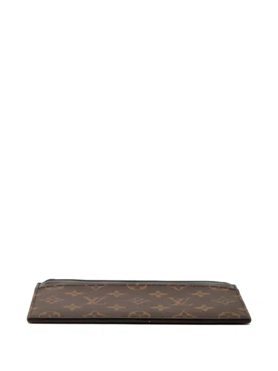 Pre-owned Louis Vuitton 2021-2025 Monogram Slim Purse Long Wallets In Brown