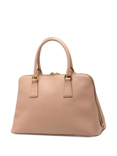 Pre-owned Prada 2000-2025 Medium Saffiano Lux Promenade Satchel In Brown