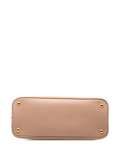 Pre-owned Prada 2000-2025 Medium Saffiano Lux Promenade Satchel In Brown