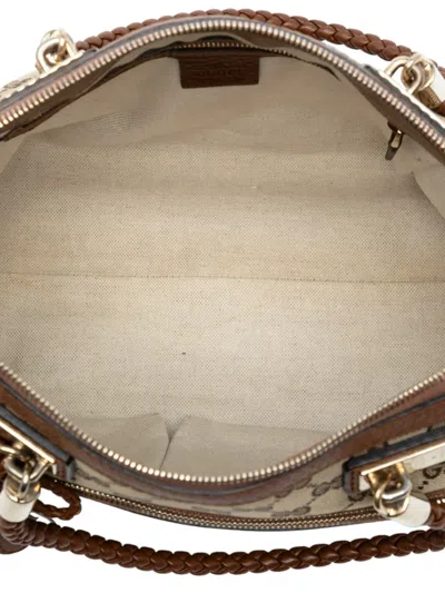 Pre-owned Gucci 2016-2025 Gg Canvas Bella Satchel In Brown