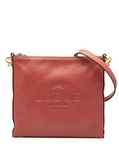 Pre-owned Loewe 2010-2025 Leather Heritage Crossbody Bag In Red