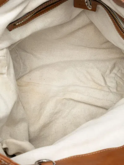 Pre-owned Gucci 2016-2025 Diamante Canvas Maui Hobo Bag In Brown