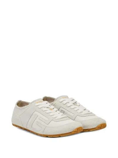 Balmain Racer 45 Trainers In Lambskin And Suede In White