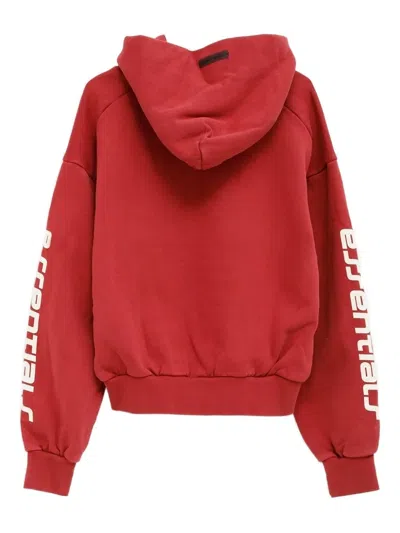 Essentials Logo-print Hoodie In Red