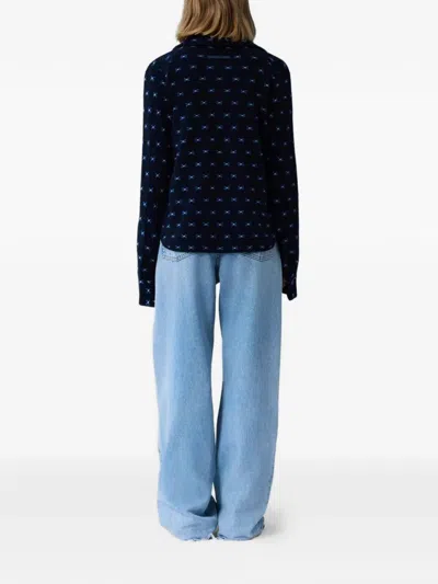 Guest In Residence Dylan Buttoned Silk Shirt In Blue