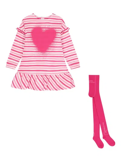 Agatha Ruiz De La Prada Striped Heart Dress Set (set Of Two) In Multi