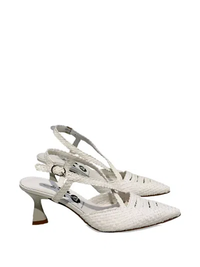 La Rose Moritz Pointed-toe Woven Pumps In Neutral