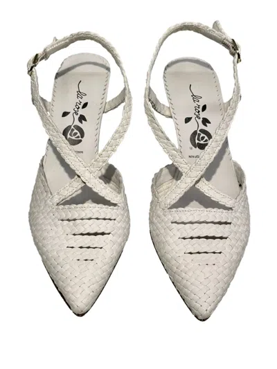 La Rose Moritz Pointed-toe Woven Pumps In Neutral