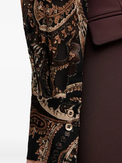 Guess Usa Clarisse Paisley-pattern Buttoned Shirt In Brown