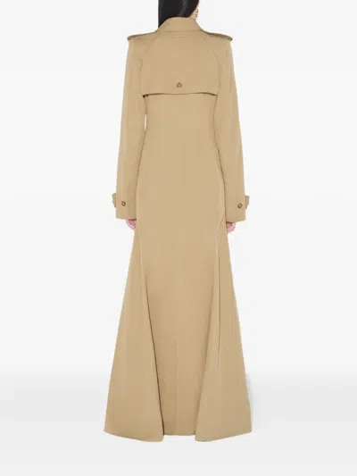 Jean Paul Gaultier Buttoned Belted Trench Coat In Brown