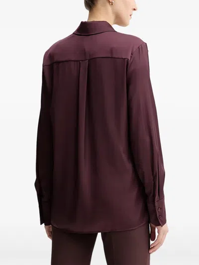 Guess Usa Buttoned Collared Shirt In Purple