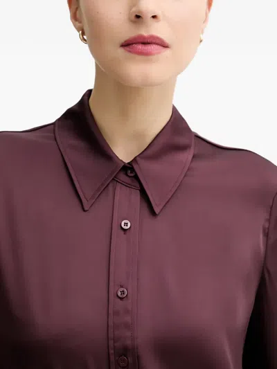 Guess Usa Buttoned Collared Shirt In Purple