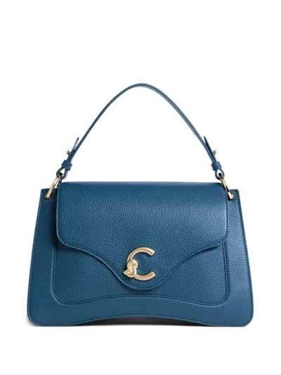 Coccinelle Medium C-me Logo-detail Shoulder Bag In Blue