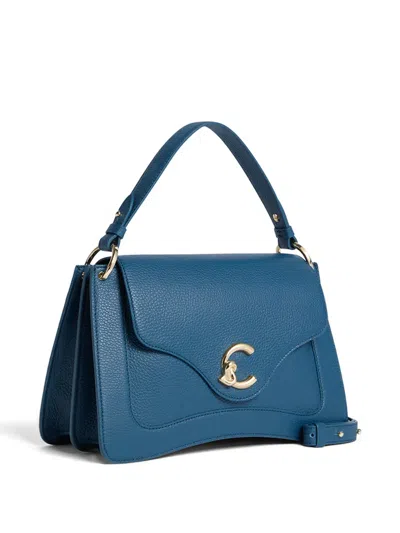 Coccinelle Medium C-me Logo-detail Shoulder Bag In Blue