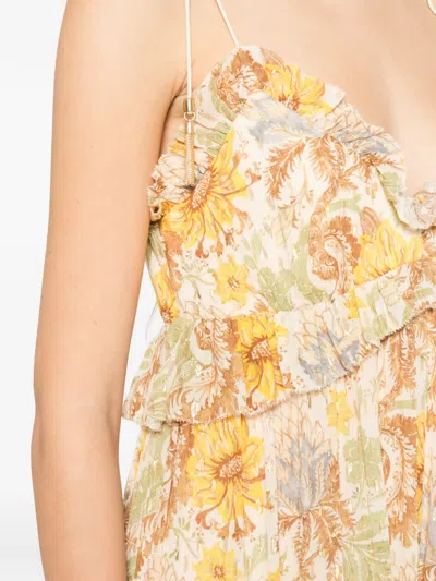 Zimmermann Ruffled Floral Jumpsuit In Multi