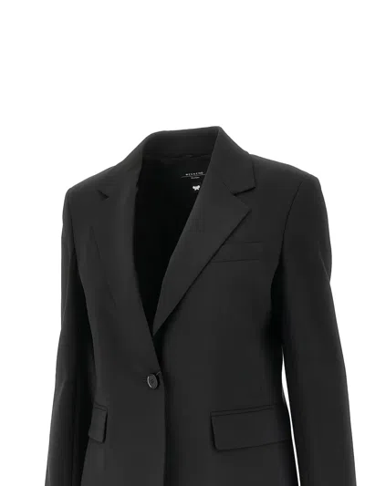 Weekend Max Mara Button Mono Blazer In Black