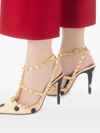 Valentino Rockstud Sequin-embroidered Heeled Pumps In Multi
