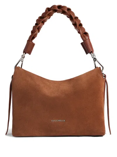 Coccinelle Small Boheme Braided-handle Shoulder Bag In Brown