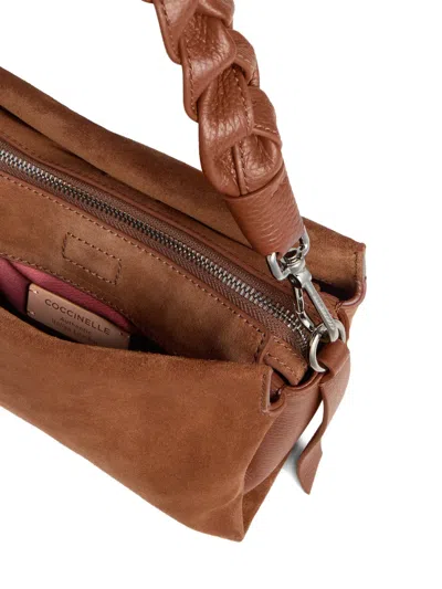 Coccinelle Small Boheme Braided-handle Shoulder Bag In Brown