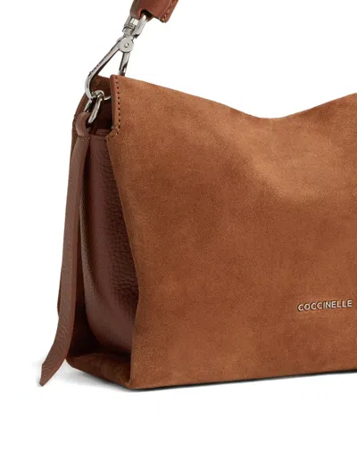 Coccinelle Small Boheme Braided-handle Shoulder Bag In Brown