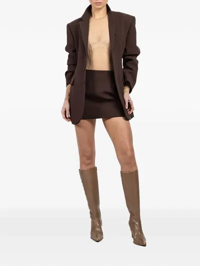 Wardrobe.nyc Zip-fastening Mini Skirt In Brown