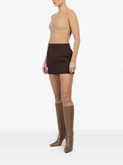 Wardrobe.nyc Zip-fastening Mini Skirt In Brown