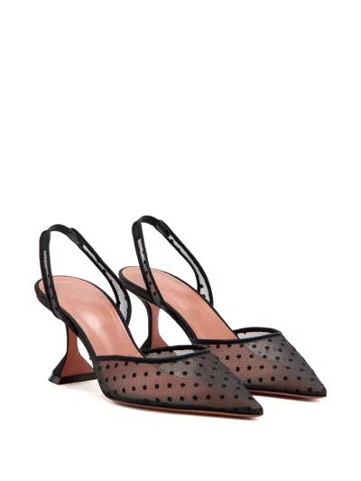 Amina Muaddi Holli Polka-dot Lace Pumps In Multi