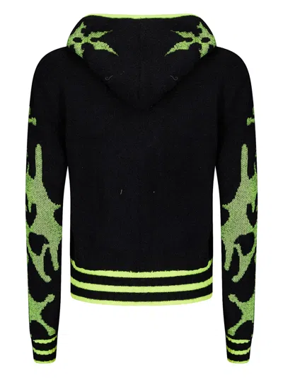 Chopova Lowena Neon Cartoon-graphics Hoodie In Black