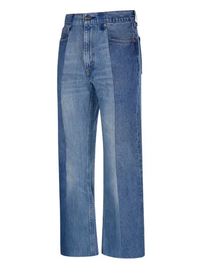 E.l.v Denim Panelled Jeans In Blue