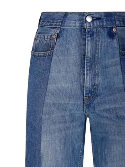 E.l.v Denim Panelled Jeans In Blue