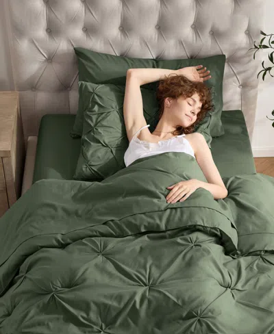Nestl Luxury Soft Pinch Pleat 5-pc. Comforter Set, Twin In Green