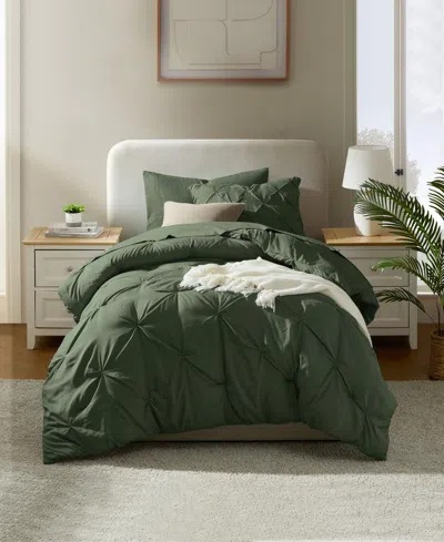 Nestl Luxury Soft Pinch Pleat 5-pc. Comforter Set, Twin In Green