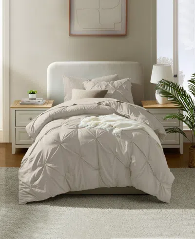 Nestl Luxury Soft Pinch Pleat 5-pc. Comforter Set, Twin Xl In Sand