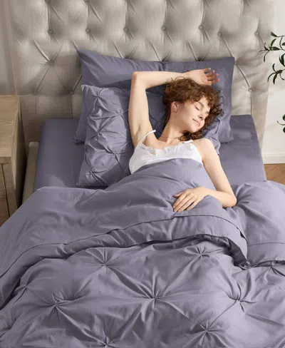 Nestl Luxury Soft Pinch Pleat 5-pc. Comforter Set, Twin Xl In Purple