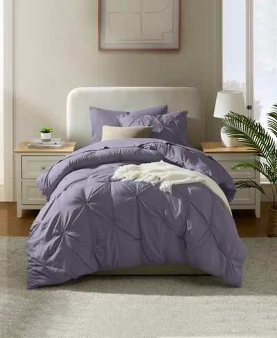 Nestl Luxury Soft Pinch Pleat 5-pc. Comforter Set, Twin Xl In Purple