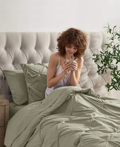 Nestl Luxury Soft Pinch Pleat 5-pc. Comforter Set, Twin Xl In Green