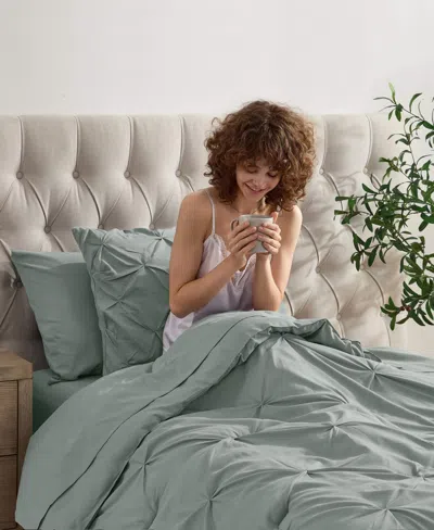 Nestl Luxury Soft Pinch Pleat 5-pc. Comforter Set, Twin Xl In Green