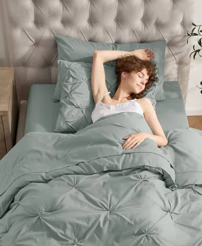 Nestl Luxury Soft Pinch Pleat 5-pc. Comforter Set, Twin Xl In Green