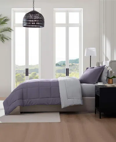 Nestl Luxury Soft Reversible 5-pc. Comforter Set, Twin Xl In Purple